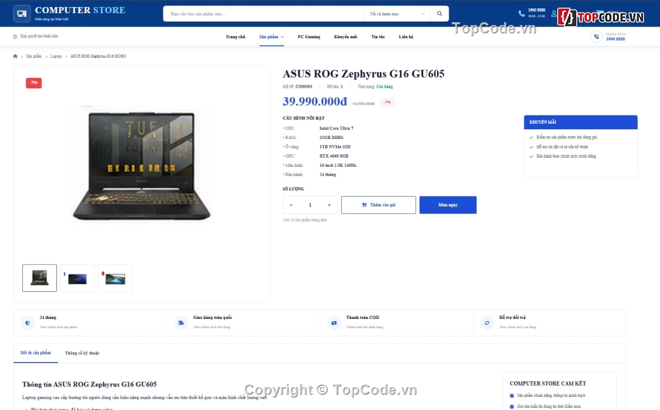 Web bán máy tính,Website bán linh kiện máy tính,Web bán linh kiện máy tính